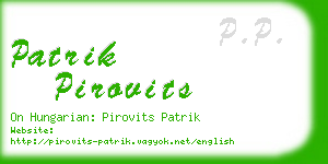 patrik pirovits business card